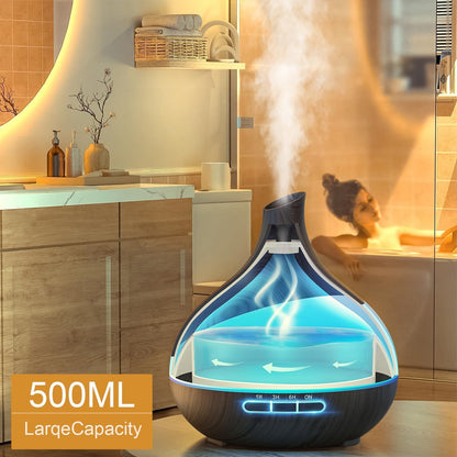 HJTHJT 500ML Essential Oil Diffuser for Home: 14 Color LED, Remote Control