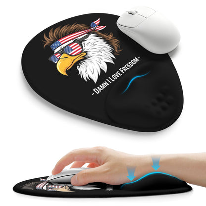 Palm-Rest and Wrist-Hugging Mouse Pad Wrist Rest, Ergonomic Wrist Support with Curve Fitting Cushioned Memory Foam for Carpal Tunnel Pain Relief, 9.9 x 8.3 Inch, Dark Night Black