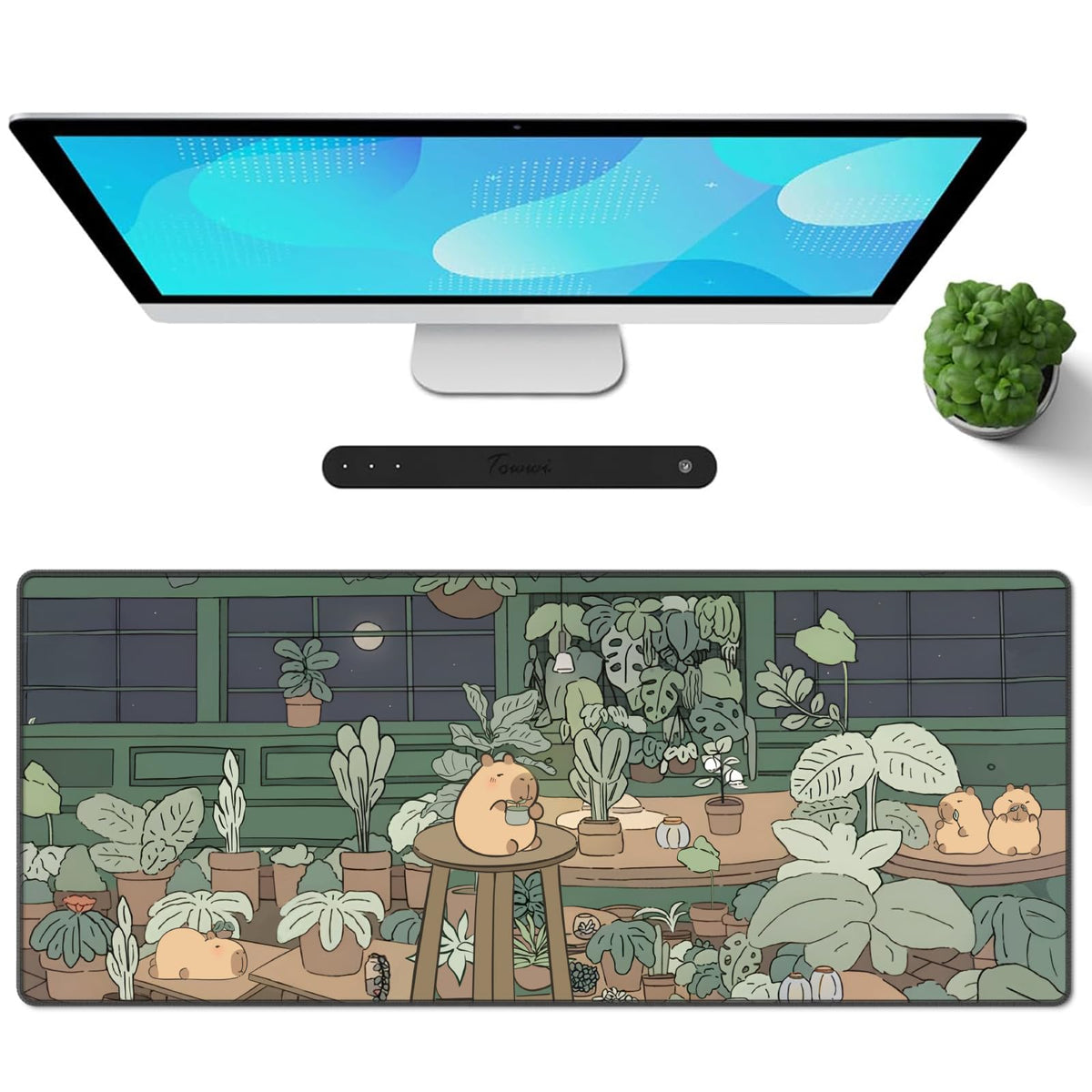 Galdas Mouse Pad,Office Desk Mat Large Gaming Keyboard Pad Durable Stitched Edges Washable Smooth Surface Control & Accuracy Extended Computer Mouse Mat (31.5X11.8In)-Green Forest…