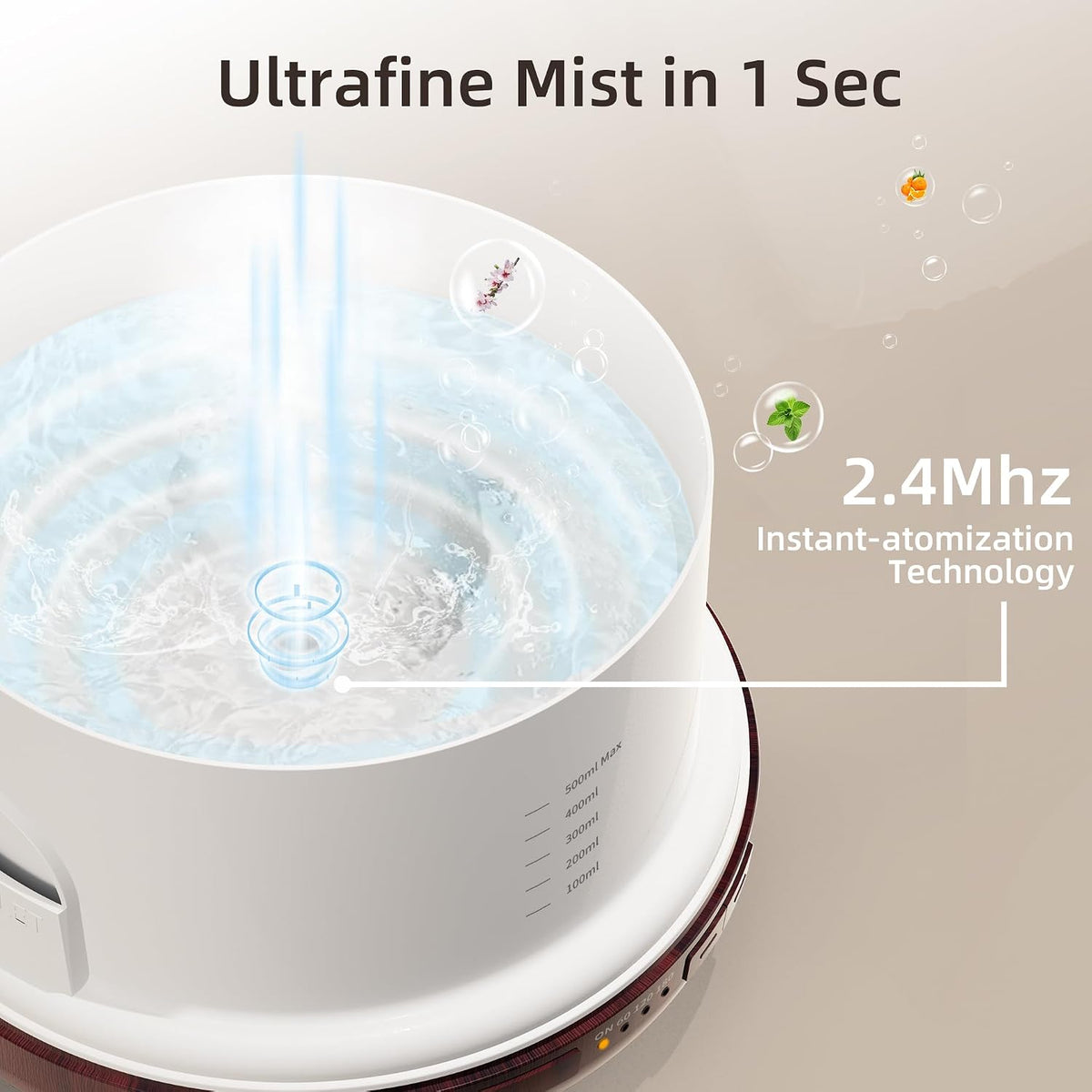 ASAKUKI Essential Oil Diffuser for Home, 500ML Aromatherapy Humidifier