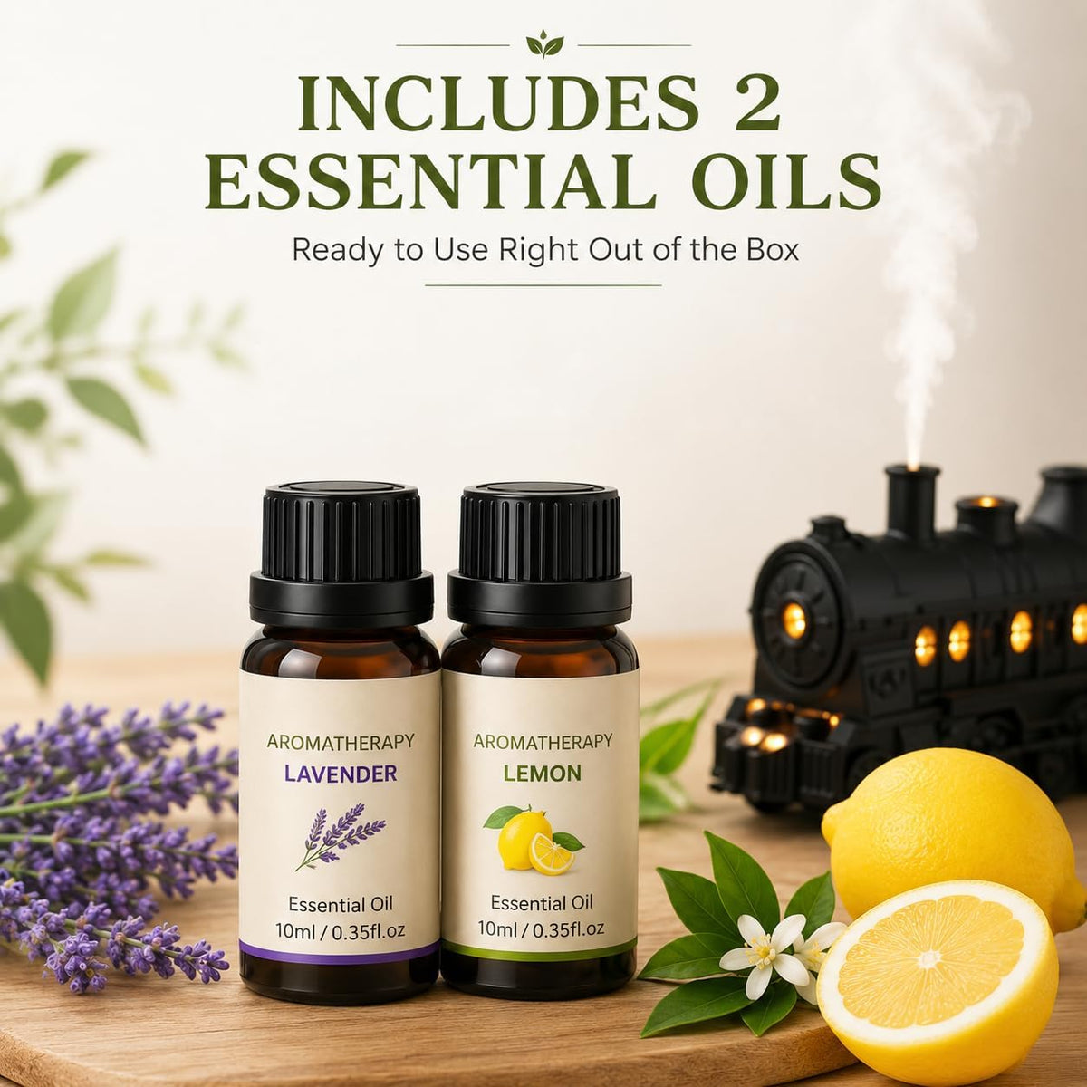 Steam Train Essential Oil Diffuser 300ml with 2 Essential Oils