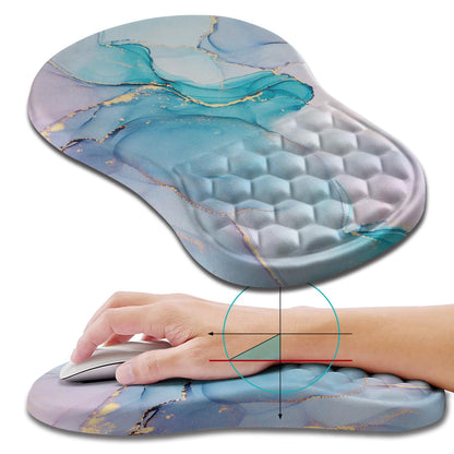 Hokafenle Ergonomic Mouse Pad Wrist Support, Wrist Rest Mousepad for Carpal Tunnel Pain Relief with Integrated Memory Foam Slope Massage Bulge (11.8x7.9 inch,Topographic Contour)