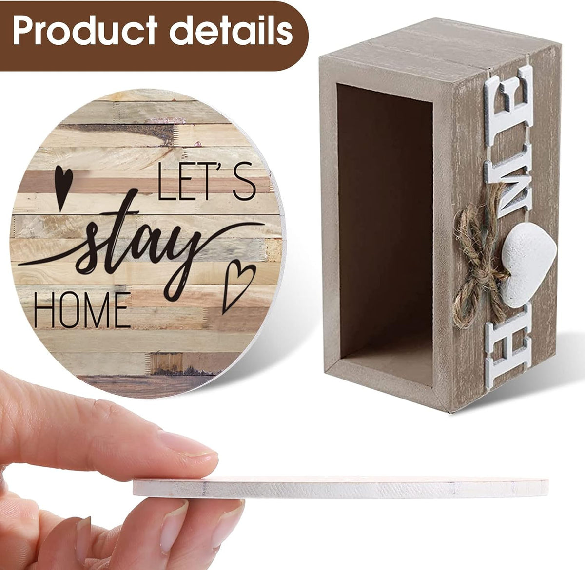 Queekay House Warming Gifts New Home Farmhouse Coasters Set of 6, Mixed