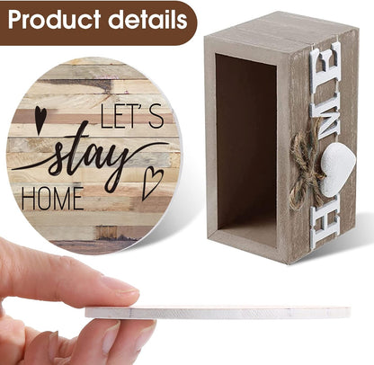 Queekay House Warming Gifts New Home Farmhouse Coasters Set of 6, Mixed