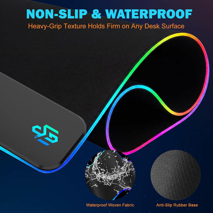 TARKARI Mouse Pad Gaming Wireless Charging, 800x300x4mm, Black