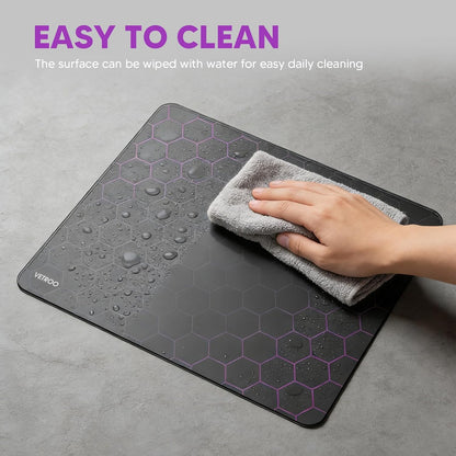 Vetroo Black GMP300 Tempered Glass Gaming Mouse Pad