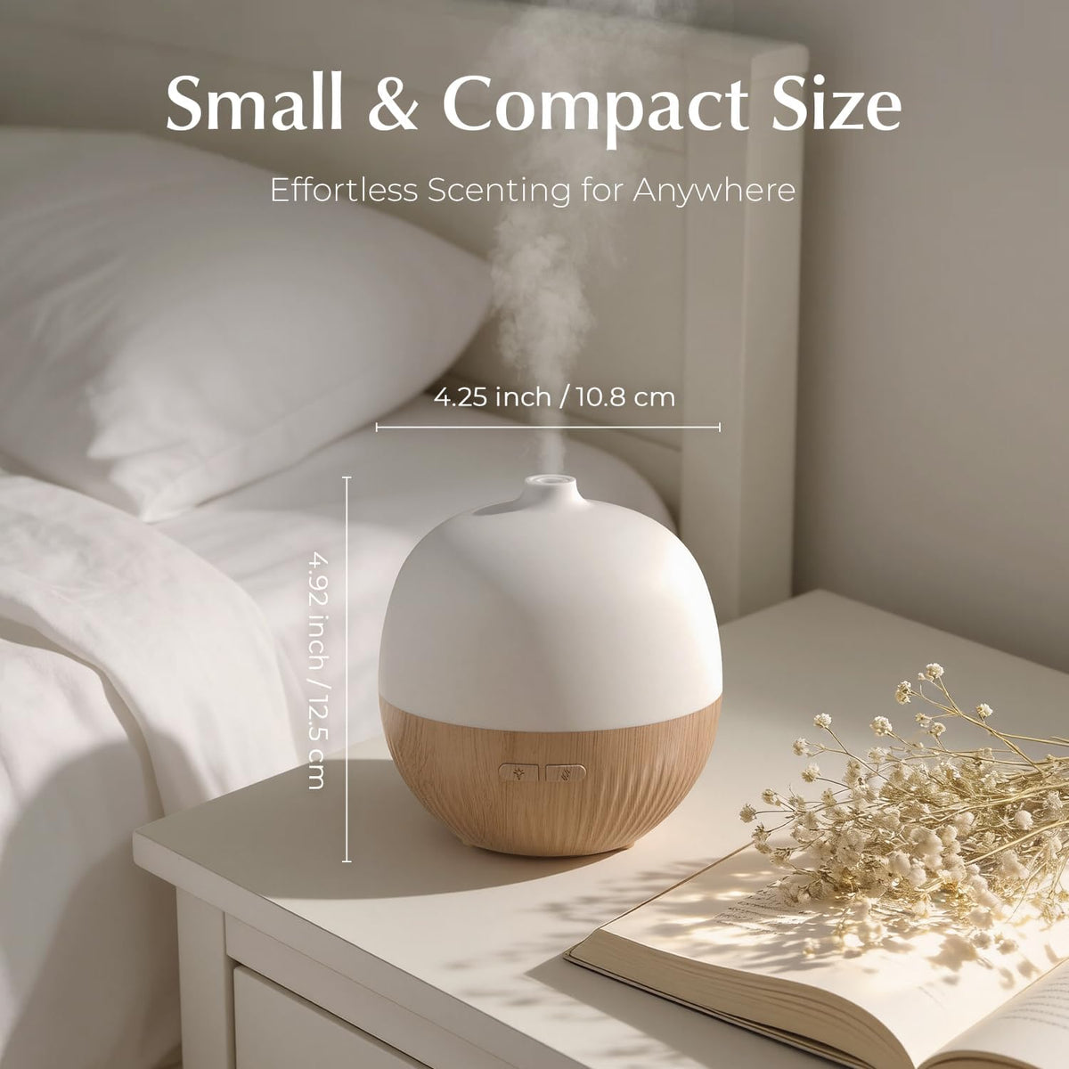 ARVIDSSON Essential Oil Diffuser, 100ml Small Aromatherapy Diffuser with Mood Light, Ultrasonic Oil Diffusers for Home, Mini Diffuser for Essential Oils, Gift for Women