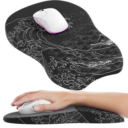 MROCO Ergonomic Mouse Pad with Wrist Support, Memory Foam Wrist Rest, Black