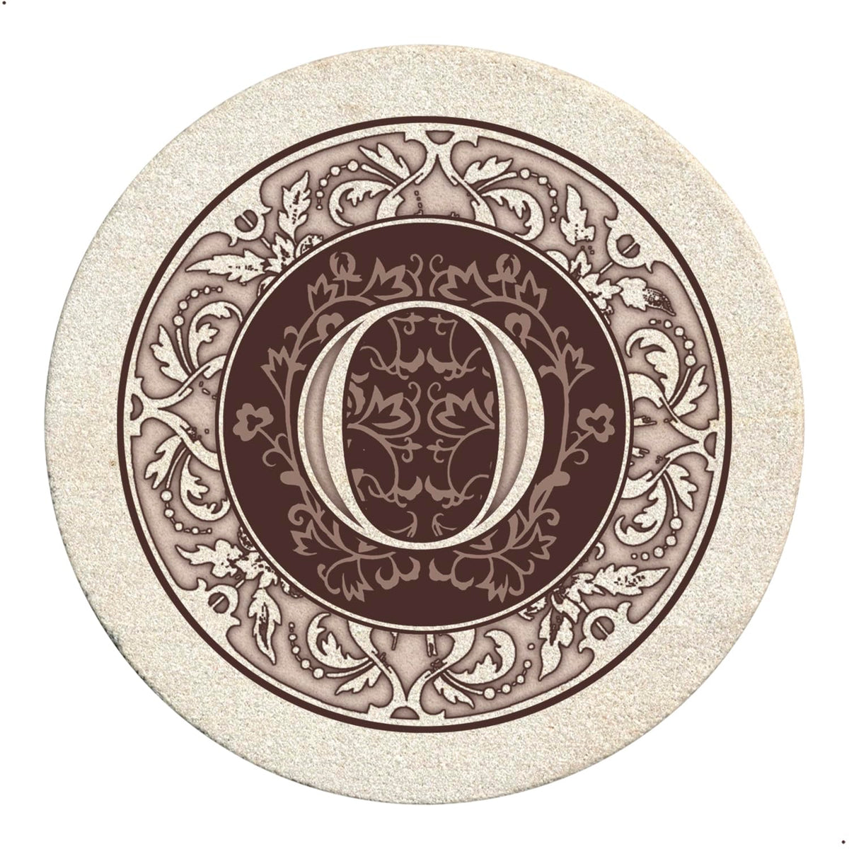Thirstystone Monogram Round Natural Sandstone Coaster 4 Pack (Letter B)