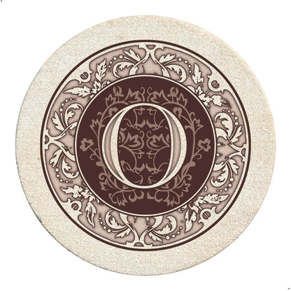 Thirstystone Monogram Round Natural Sandstone Coaster 4 Pack (Letter B)