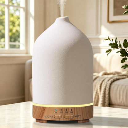 URPOWER 180mL Ceramic Essential Oil Diffuser Aromatherapy Diffuser for Home