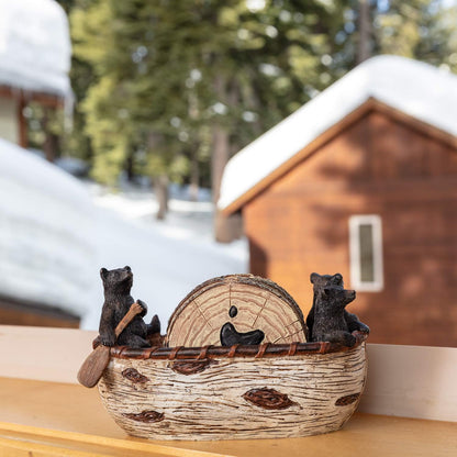 Bear Coasters Set of 6 - Handcrafted Black Bear Decor & Cabin Decor Gifts