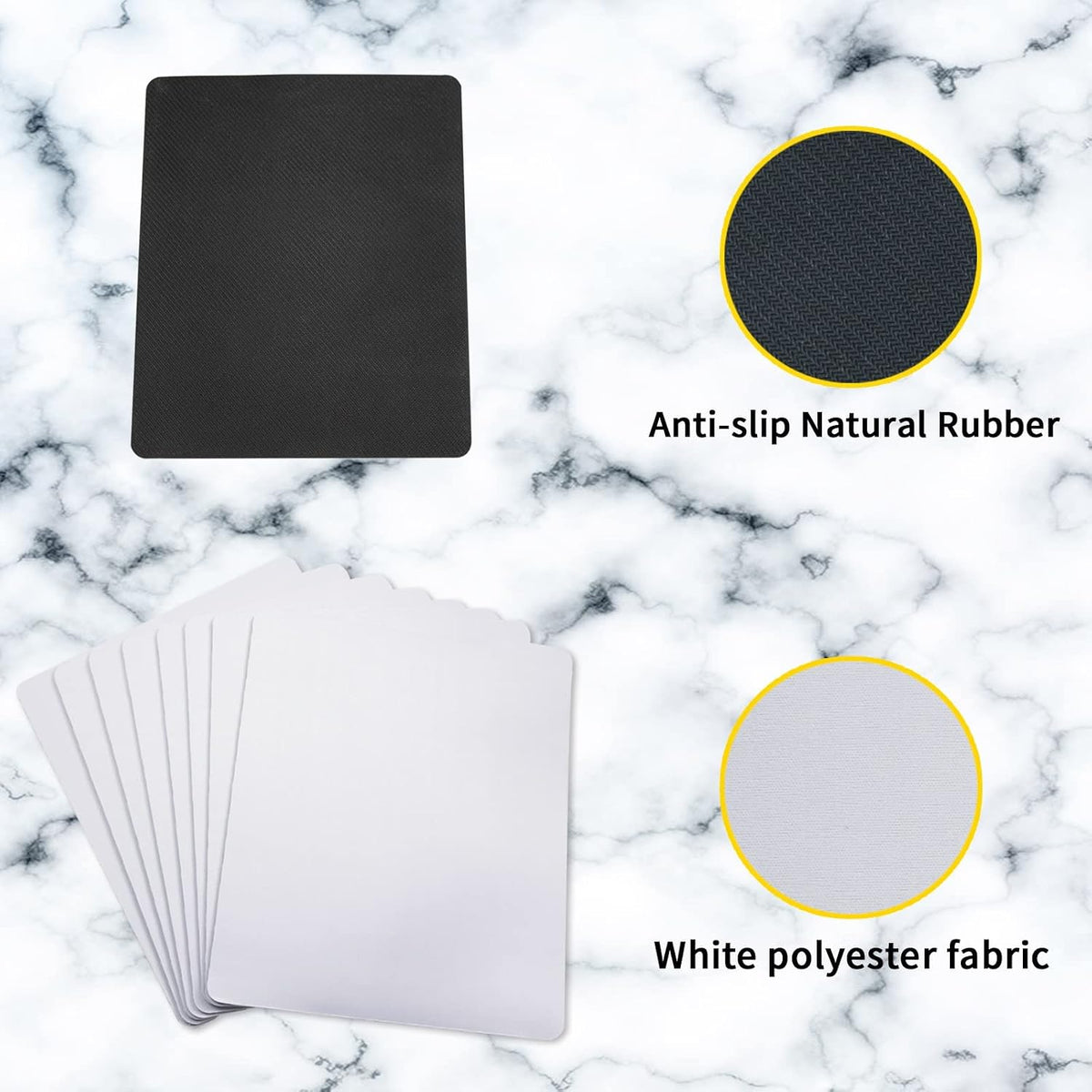 40 PCS White Mouse Pad 3mm Thick for Heat Press Printing,Bulk Mousepad Blanks for Heat Transfer Crafts 22x18x0.3CM