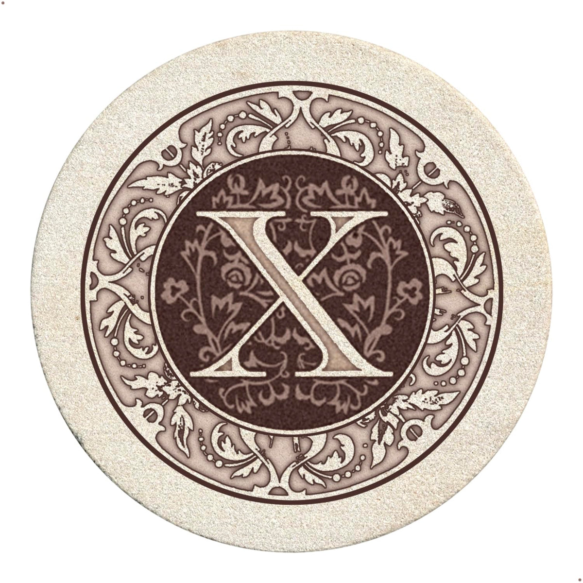 Thirstystone Monogram Round Natural Sandstone Coaster 4 Pack (Letter B)