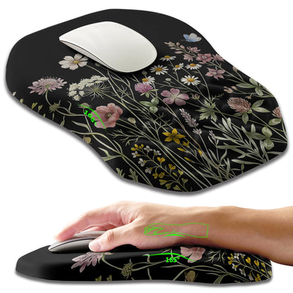Ergonomic Slope Mouse Pad Wrist Support, Wrist Rest Mousepad for Carpal Tunnel Pain Relief with Massage Bulge and Slow Rebound Memory Foam (12x8 inch, Black)