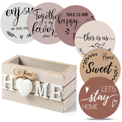 Queekay House Warming Gifts New Home Farmhouse Coasters Set of 6, Mixed