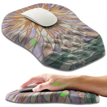 Ergonomic Slope Mouse Pad Wrist Support, Wrist Rest Mousepad for Carpal Tunnel Pain Relief with Massage Bulge and Slow Rebound Memory Foam (12x8 inch, Black)