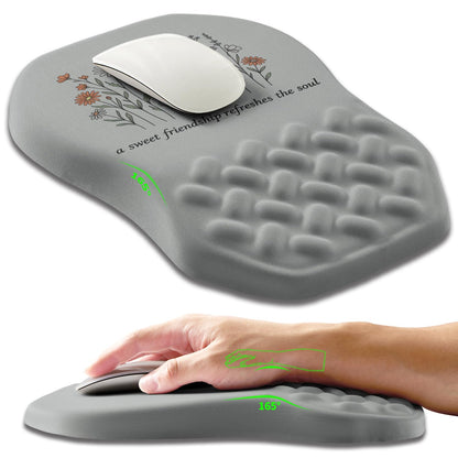 Ergonomic Slope Mouse Pad Wrist Support, Wrist Rest Mousepad for Carpal Tunnel Pain Relief with Massage Bulge and Slow Rebound Memory Foam (12x8 inch, Black)