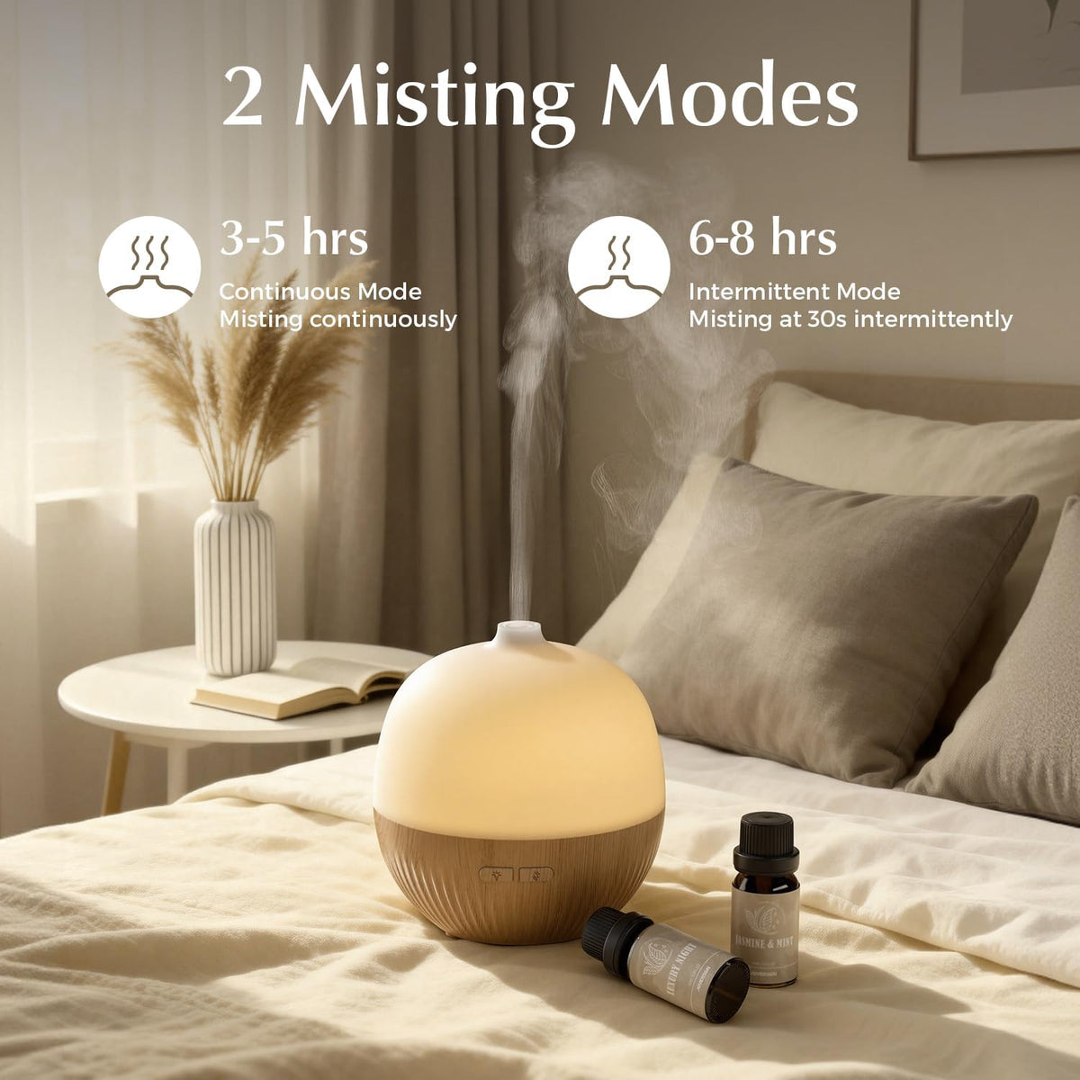 ARVIDSSON Essential Oil Diffuser, 100ml Small Aromatherapy Diffuser with Mood Light, Ultrasonic Oil Diffusers for Home, Mini Diffuser for Essential Oils, Gift for Women