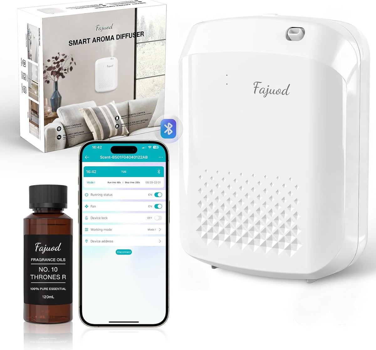 Waterless Essential Oil Diffuser, 3000 Sq.Ft, with 120ml Scent Oil
