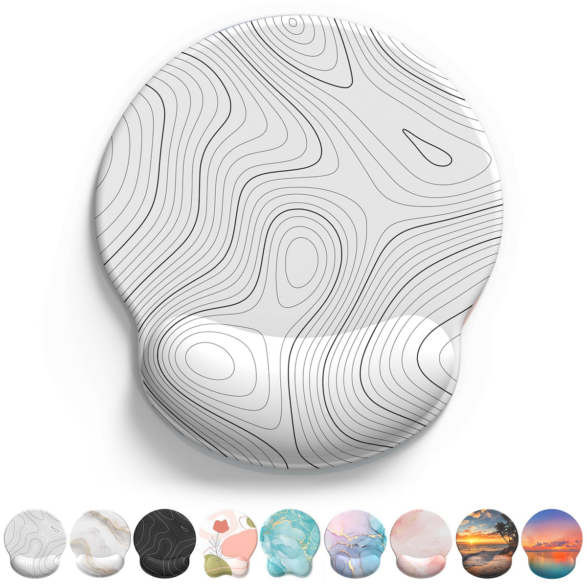 eulps Mouse Pad with Wrist Rest, Comfortable Computer Mousepad with Gel Wrist Support Smooth Surface and Non-Slip PU Base for Pain Relief, Laptop, Office & Home (Cyan Pink Marble)
