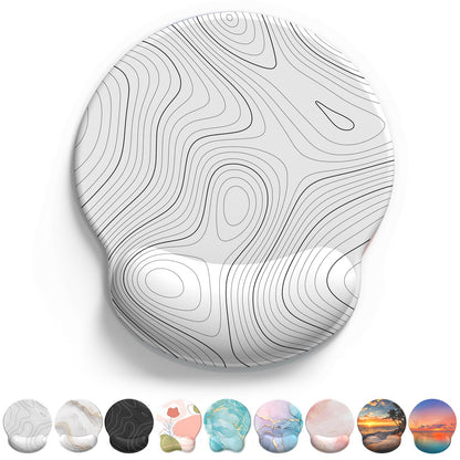 eulps Mouse Pad with Wrist Rest, Comfortable Computer Mousepad with Gel Wrist Support Smooth Surface and Non-Slip PU Base for Pain Relief, Laptop, Office & Home (Cyan Pink Marble)