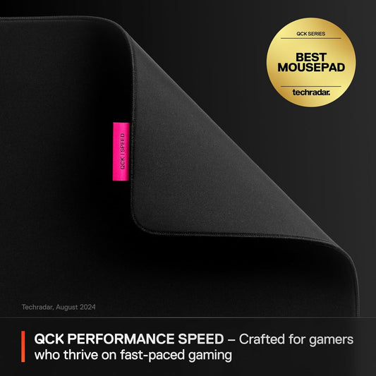 SteelSeries QcK XL Performance Speed Gaming Mousepad — Extra Density for a Smooth Glide — Low-Profile Edge Stitching — Non-Slip Neoprene Rubber Base — 15.75 x 34.43 inch — FPS, MOBAs, RTS, MMO