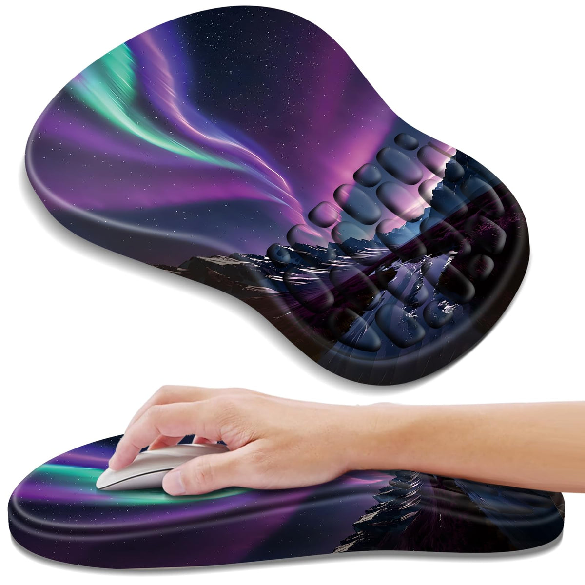 YIWEI Ergonomic Mouse Pad with Wrist Rest for Carpal Tunnel Pain Relief