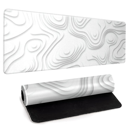 Large Topographic Map Gaming Mouse Pad for Desk Black Desk Pad with Non-Slip Rubber Base Stitched Edge Desk Organizers and Accessories Desk Decor