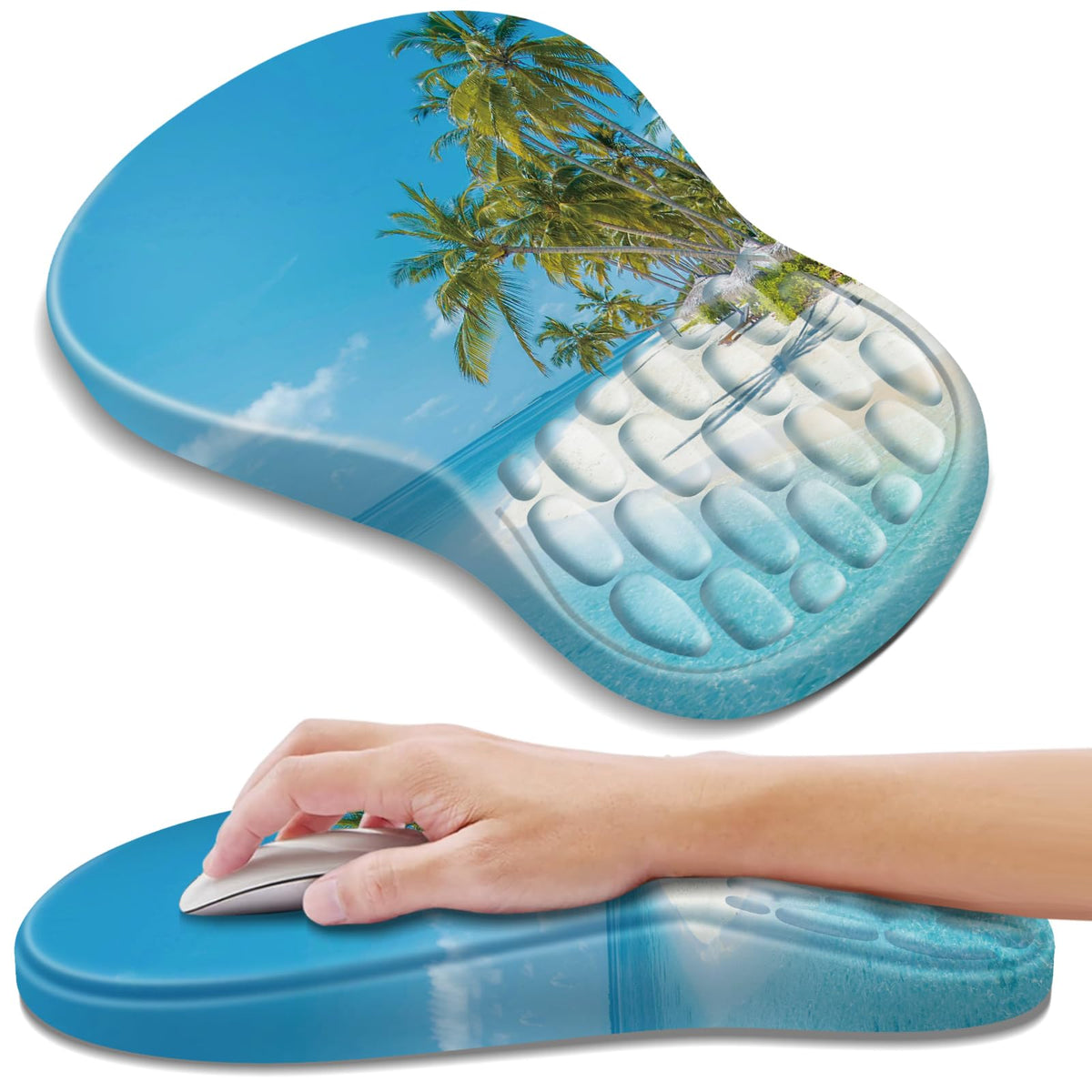 YIWEI Ergonomic Mouse Pad with Wrist Rest for Carpal Tunnel Pain Relief