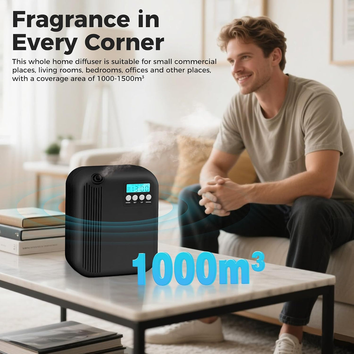 House Scent Machine,Hotel Collection Diffuser, 10000 Sq.Ft of Coverage, 200ml Large Capacity Aromatherapy Machine, Scent Diffusers for Home,Office, Large Room Waterless Essential Oil Diffuser, Black