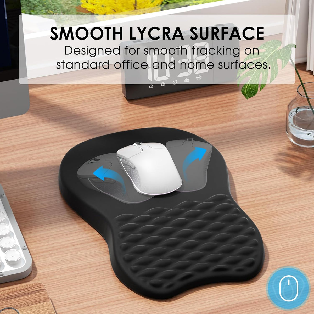MROCO Ergonomic Mouse Pad with Wrist Support, Memory Foam Wrist Rest, Black
