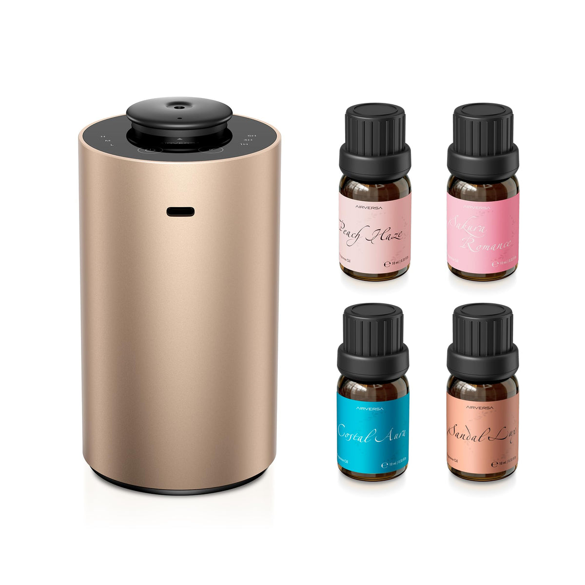 Airversa ANX Waterless Diffuser for Essential Oil for Home, Room, Black