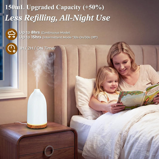 URPOWER 150mL Essential Oil Diffusers for Home Aromatherapy Diffuser