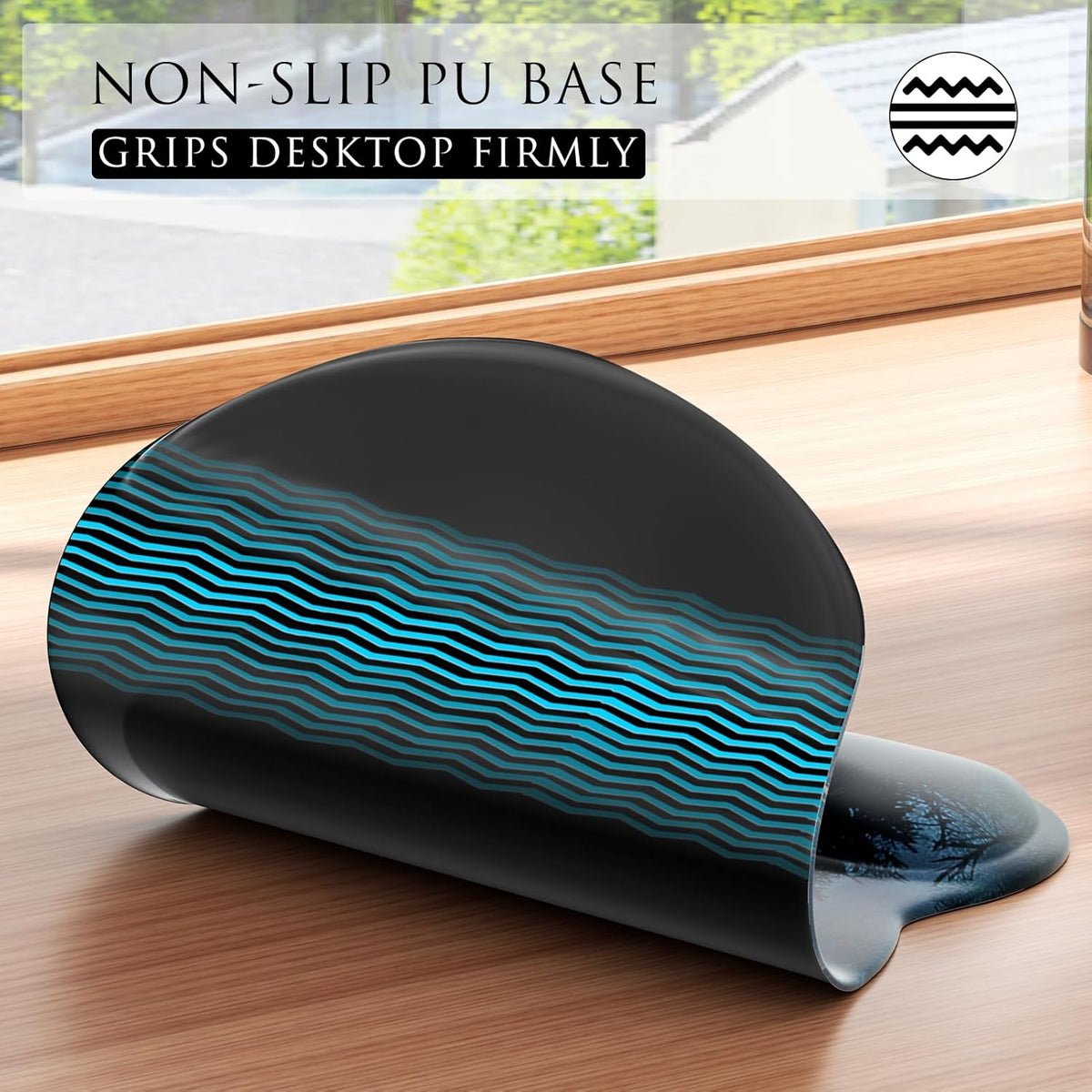 MROCO Ergonomic Mouse Pad with Gel Wrist Rest, 9.4 x 8.1 in, Cloud Forest