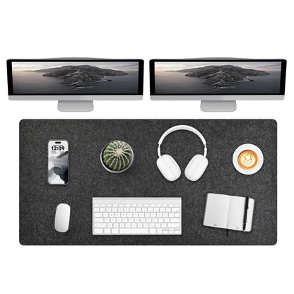 DAWNTREES Felt Desk Mat, Computer Mat for Desk, Dark Gray (36x12Inches)
