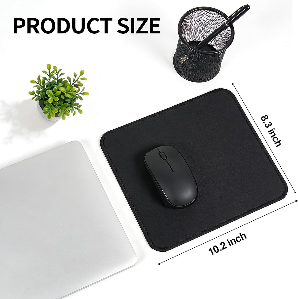 17 Pack Mouse Pads Bulk, Black Mouse Pads for Desk, Office and Laptop
