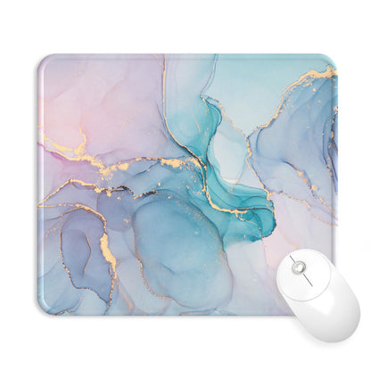 eulps Mouse Pad with Wrist Rest, Comfortable Computer Mousepad with Gel Wrist Support Smooth Surface and Non-Slip PU Base for Pain Relief, Laptop, Office & Home (Cyan Pink Marble)