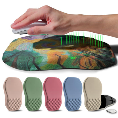 Ergonomic Raised Mouse Pad Wrist Support with Bilateral Slope Memory Foam Mousepad for Wrist Rest and Carpal Tunnel Pain Relief 11.8x7.9〃 Black