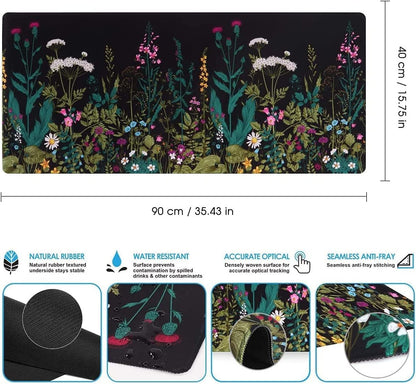 iCasso Desk Mat, Large Desk Mouse Pad for Desk,Home Office - Green Weeds