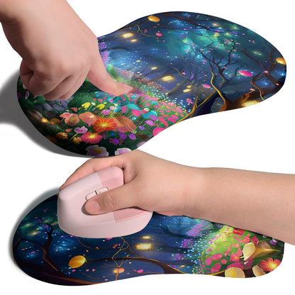 Ergonomic Joint Wrist Support Mouse Pad with Memory Foam Cushion Massage Bump, Carpal Tunnel Pain Relief Mousepad Slope Design for Wrist Rest, 11.8x7.9 in, Black