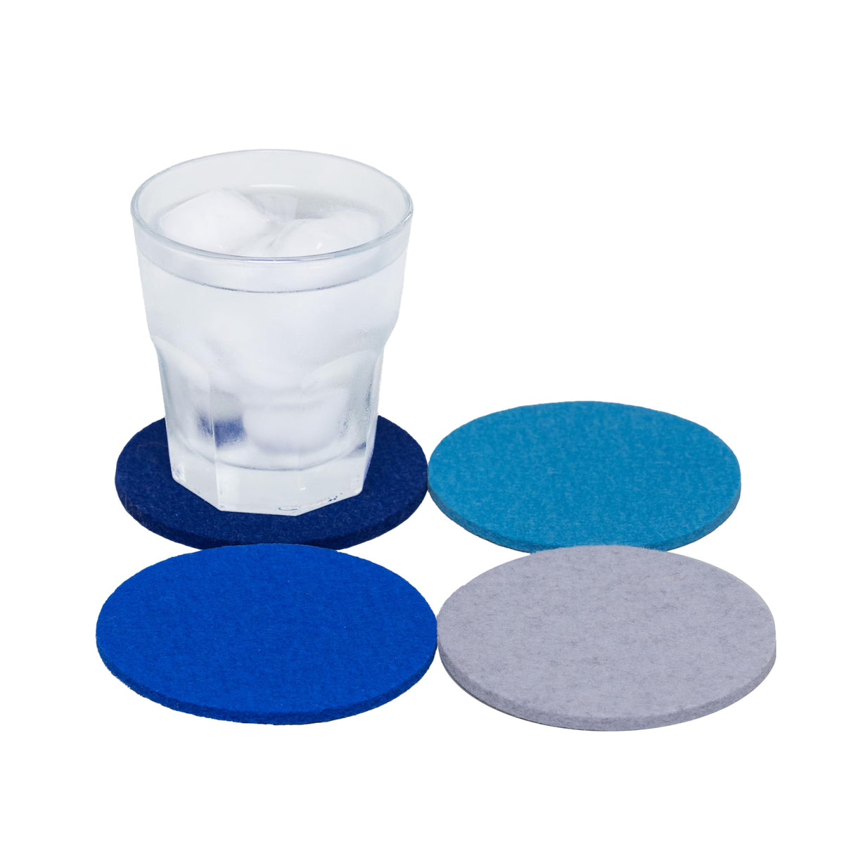 Graf Lantz - Bierfilzl Merino Wool Round Coasters Set of 4 - Heather White (4" Circles) - Absorbs 30% of Weight, German Wool - Heat Resistant, Sustainable, & Reusable - Home Decor & Coffee Table Decor