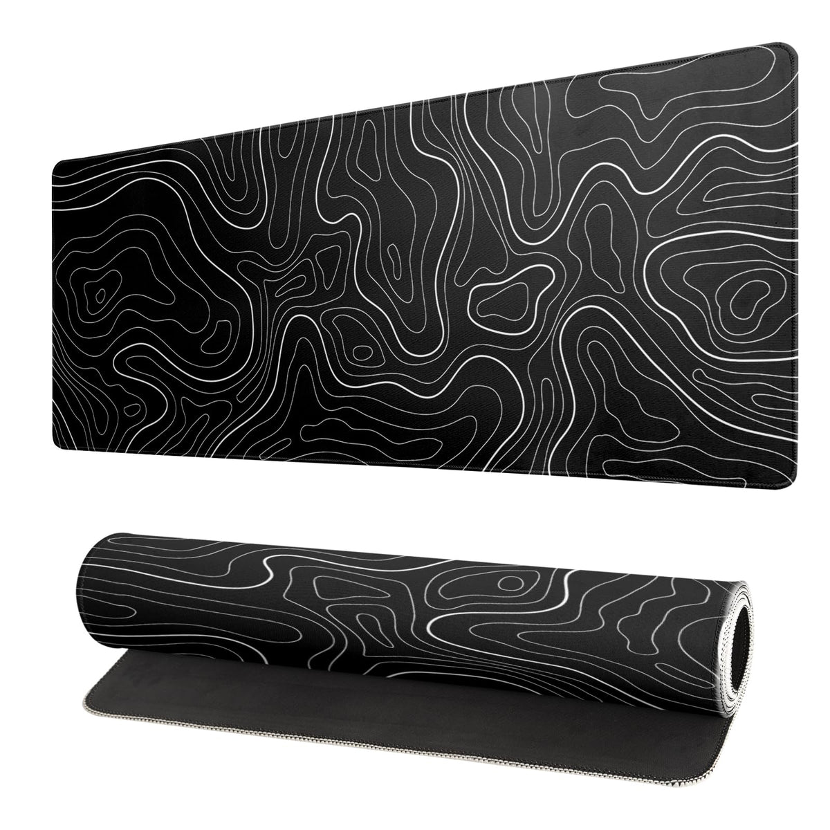 Black and White Japanese Cherry Blossom Gaming Mouse Pad Sakura Death Life Flower Mat 31.5x11.8 Inch Texture Non-Slip Rubber Base Mousepad Stitched Edges Keyboard Desk Pad for Office Home Game