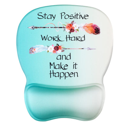 MROCO Ergonomic Mouse Pad with Gel Wrist Rest, 9.4 x 8.1 in, Black Flower