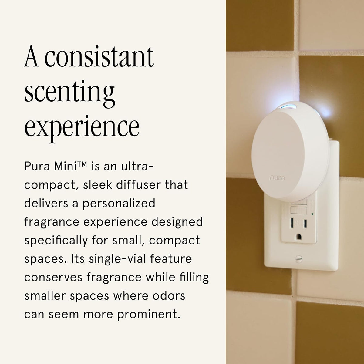 Pura Home Mini Fragrance Diffuser for Small Spaces, White Tea no.1