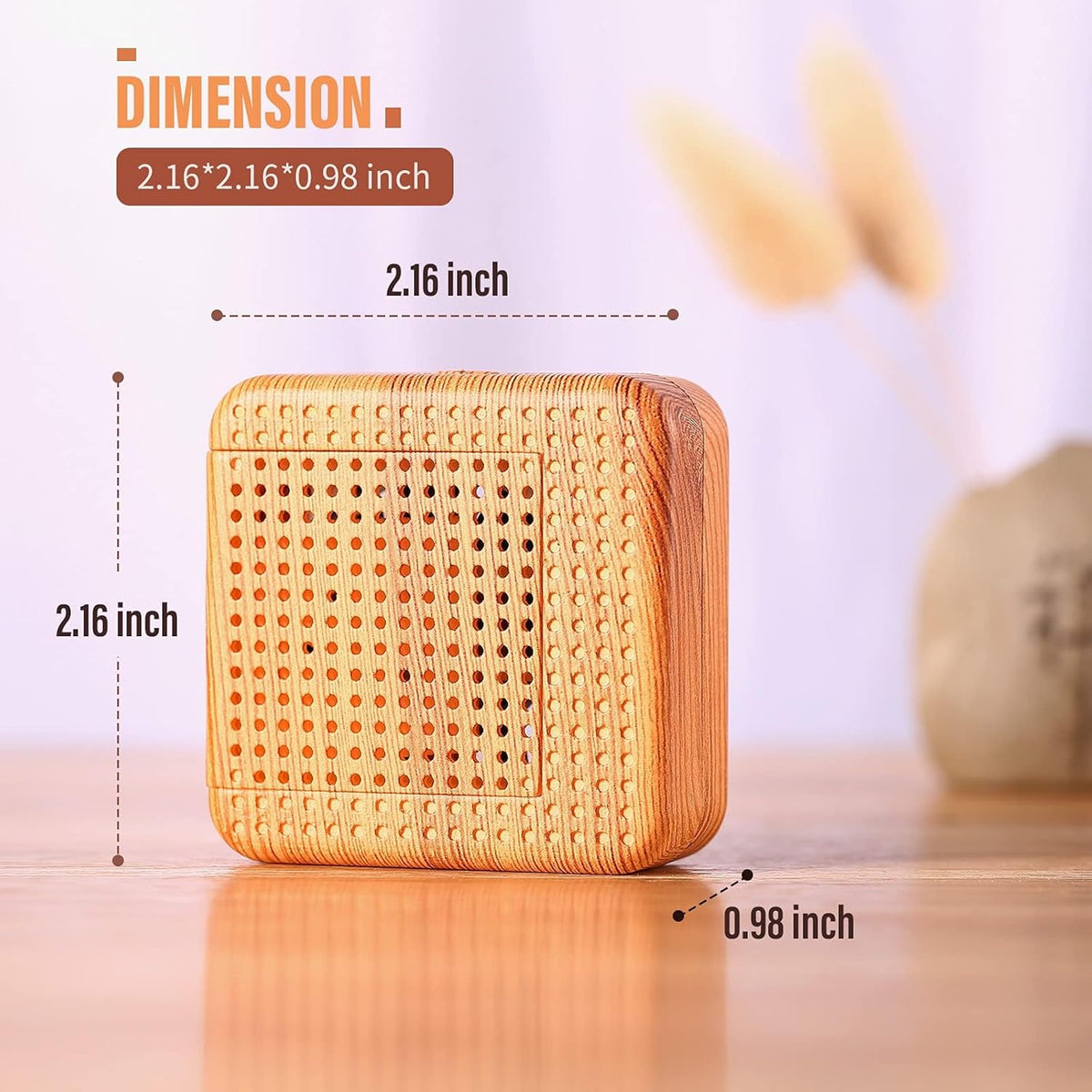 Weljoy Wood Grain Portable Diffuser for Essential Oils – Car or Travel, Mini Size, Quiet, Waterless, Re-Chargeable Battery or USB (Wood Grain)