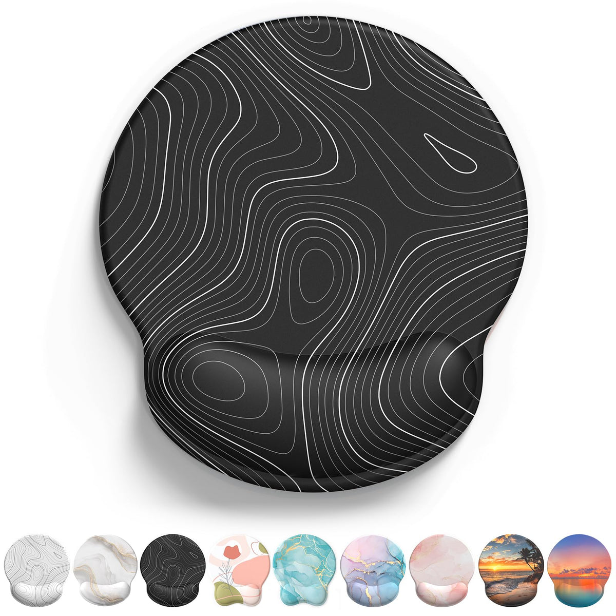 eulps Mouse Pad with Wrist Rest, Comfortable Computer Mousepad with Gel Wrist Support Smooth Surface and Non-Slip PU Base for Pain Relief, Laptop, Office & Home (Cyan Pink Marble)
