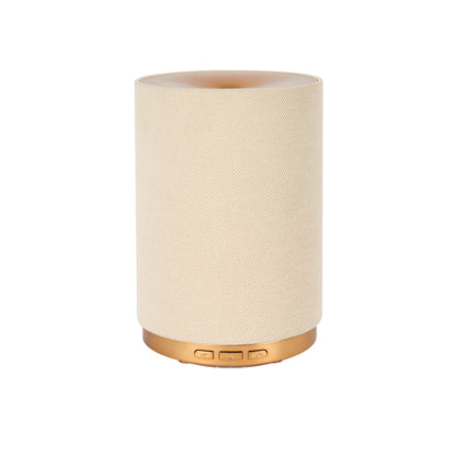 Elegant Fabric Aroma Diffuser - Quiet Essential Oil Diffuser with Soft Night Light, Perfect for Home, Office, and Yoga Space (M35-Gold)