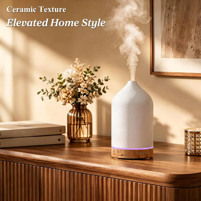 URPOWER 180mL Ceramic Essential Oil Diffuser Aromatherapy Diffuser for Home