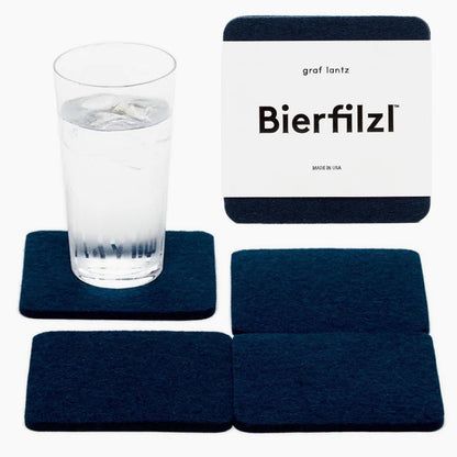 Graf Lantz - Bierfilzl Merino Wool Round Coasters Set of 4 - Heather White (4" Circles) - Absorbs 30% of Weight, German Wool - Heat Resistant, Sustainable, & Reusable - Home Decor & Coffee Table Decor